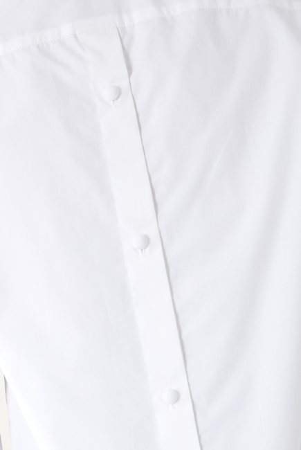 Back Button Cotton Poplin Shirt